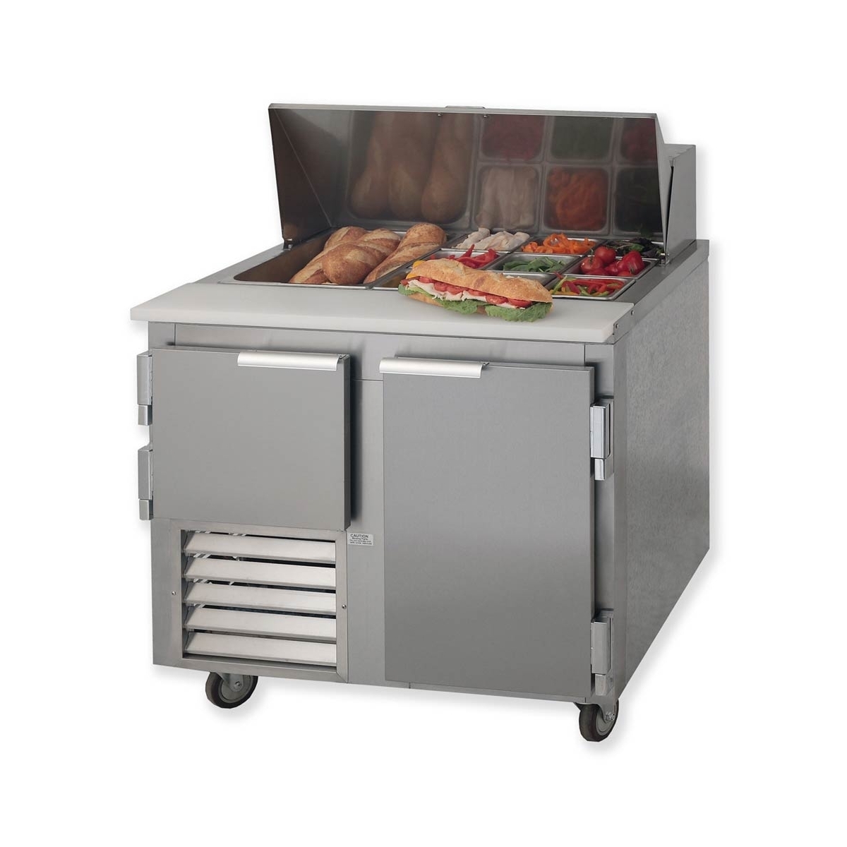 Leader LM36 36" Mega Top Bain Marie / Sandwich & Salad Refrigerated Prep Table wi