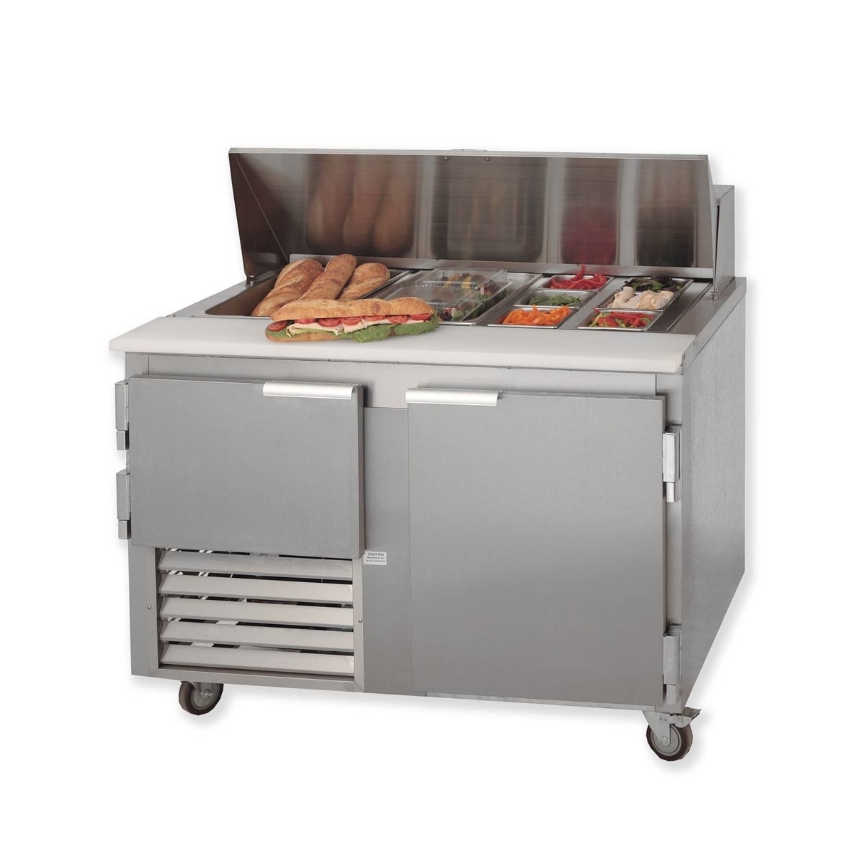 Leader LM48 48" Mega Top Bain Marie / Sandwich & Salad Refrigerated Prep Table wi